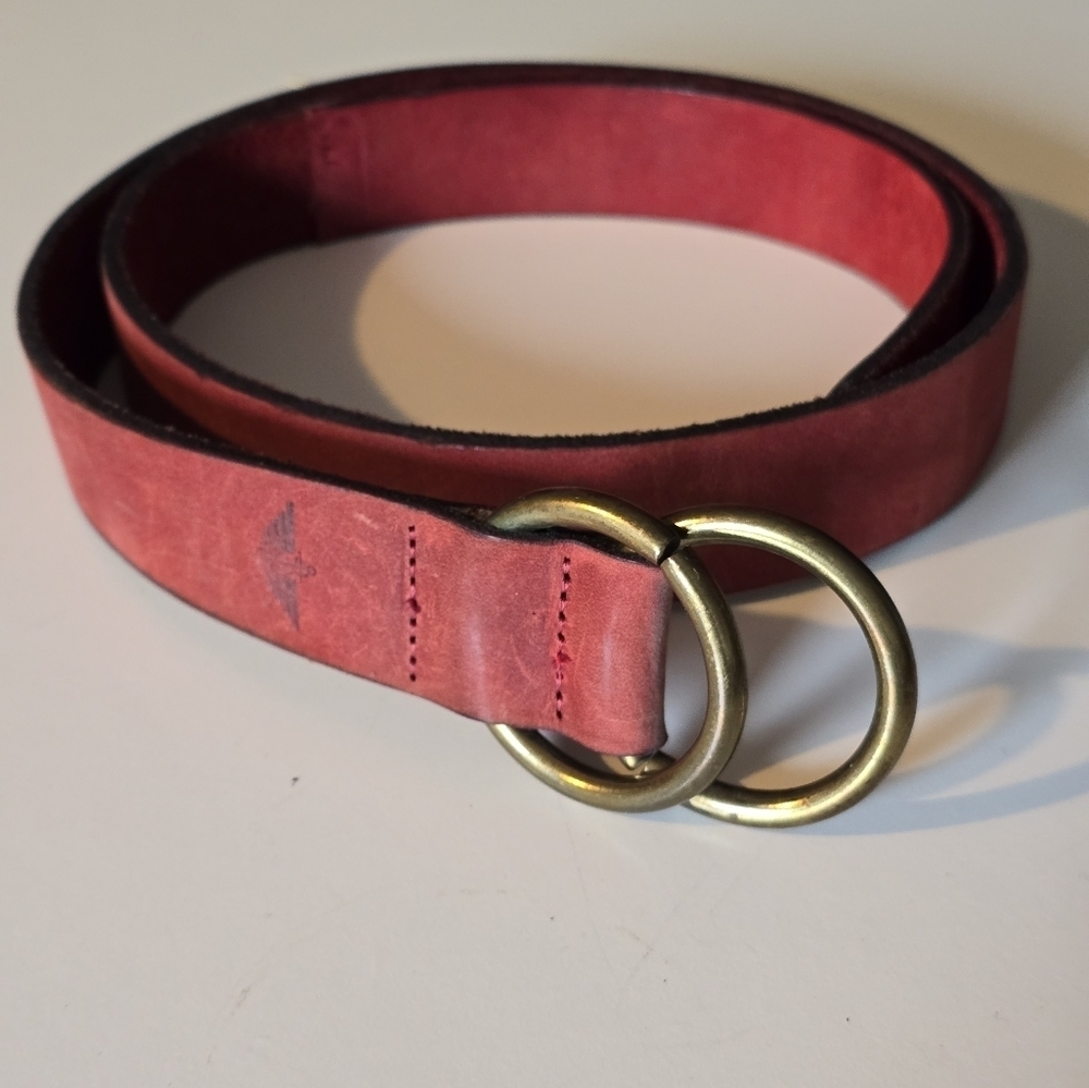 Dockers full grain cowhide leather belt color red size Large